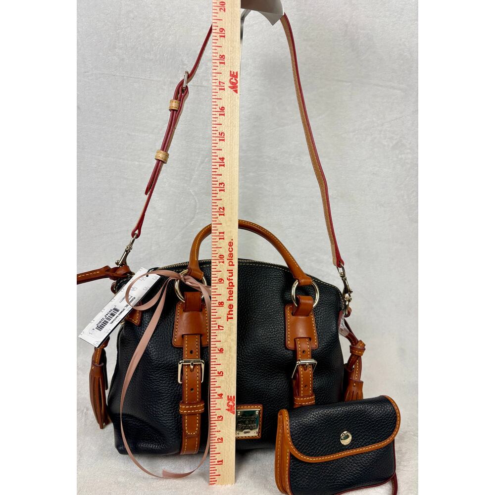 Dooney & Bourke NWT Bristol Satchel, Black Pebble Leather with Matching Pouch - Picture 14 of 16